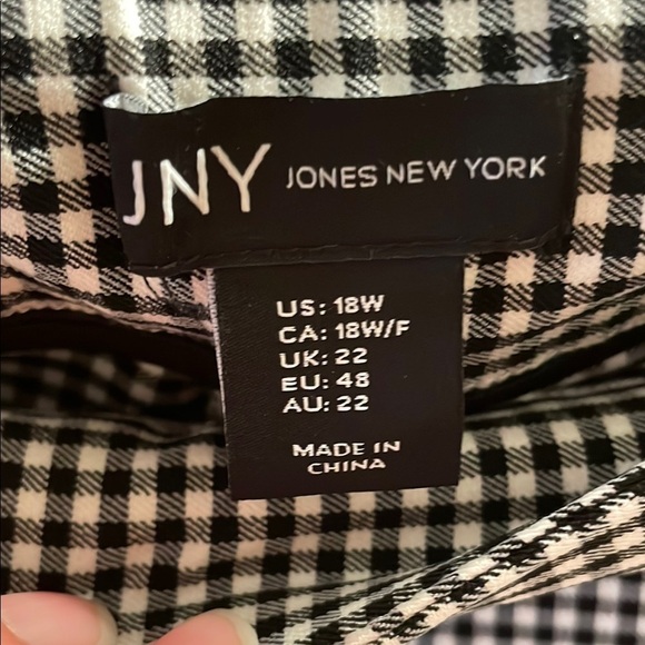 Jones New York black and white gingham print pants sz 18W - Picture 2 of 4